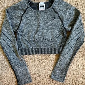 Gymshark Women’s Charcoal Long Sleeve  Size XS athletic top